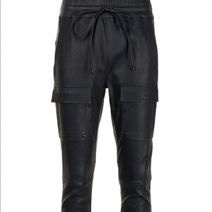 Manning Cartell Leather Drawstring Joggers - Cargo Pants black - USA size 4